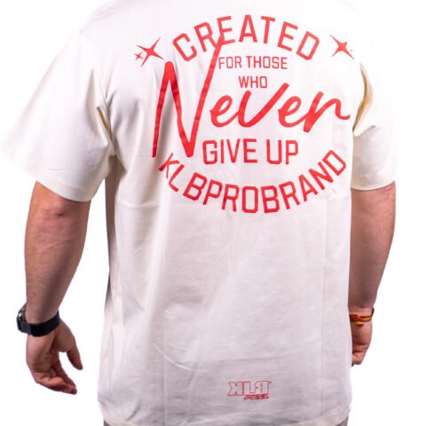 Camiseta Oversize "NEVER" Beige