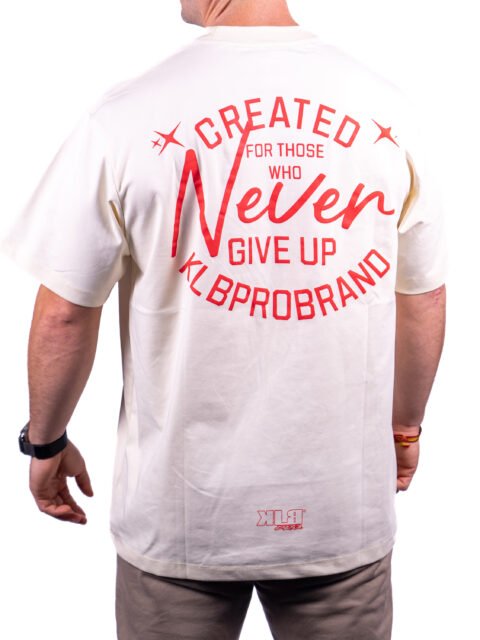 Camiseta Oversize "NEVER" Beige